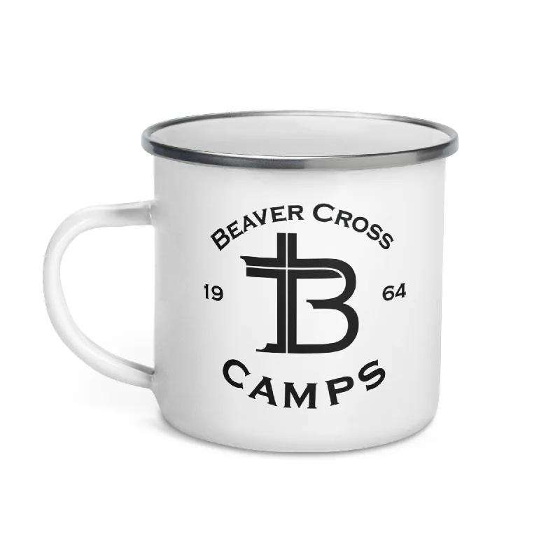 Sturdy camping folding table-Beaver Cross Enamel Mug