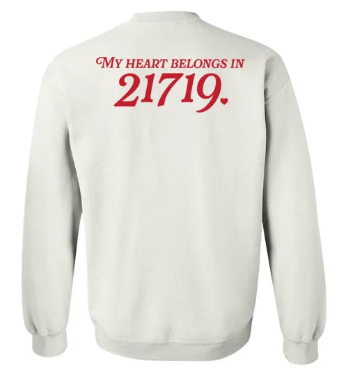 Foldable camping prep desk-Louise Crewneck Sweatshirt - My Heart Belongs in 21719