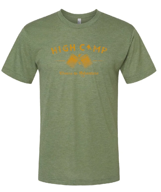 Retractable camping walking pole-Cheers to Adventure - Heathered Tri-Blend Tee