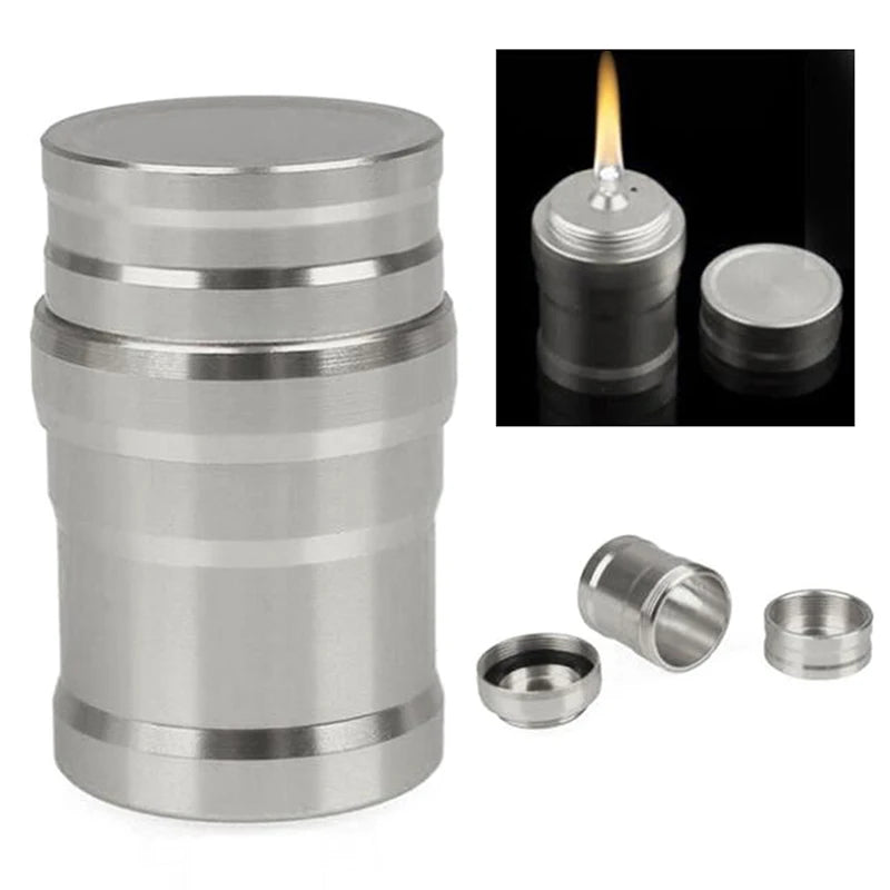 Sturdy camping dining table-Portable Metal Mini Alcohol Lamp Liquid Survival