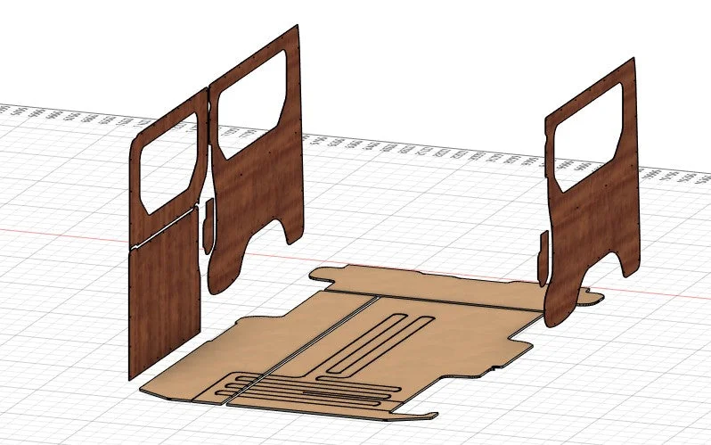 Folding camping gas grill-Renault Trafic & Nissan Primastar NV300 Campervan Ply Lining & Heated Floor Kits (2014 Onwards)