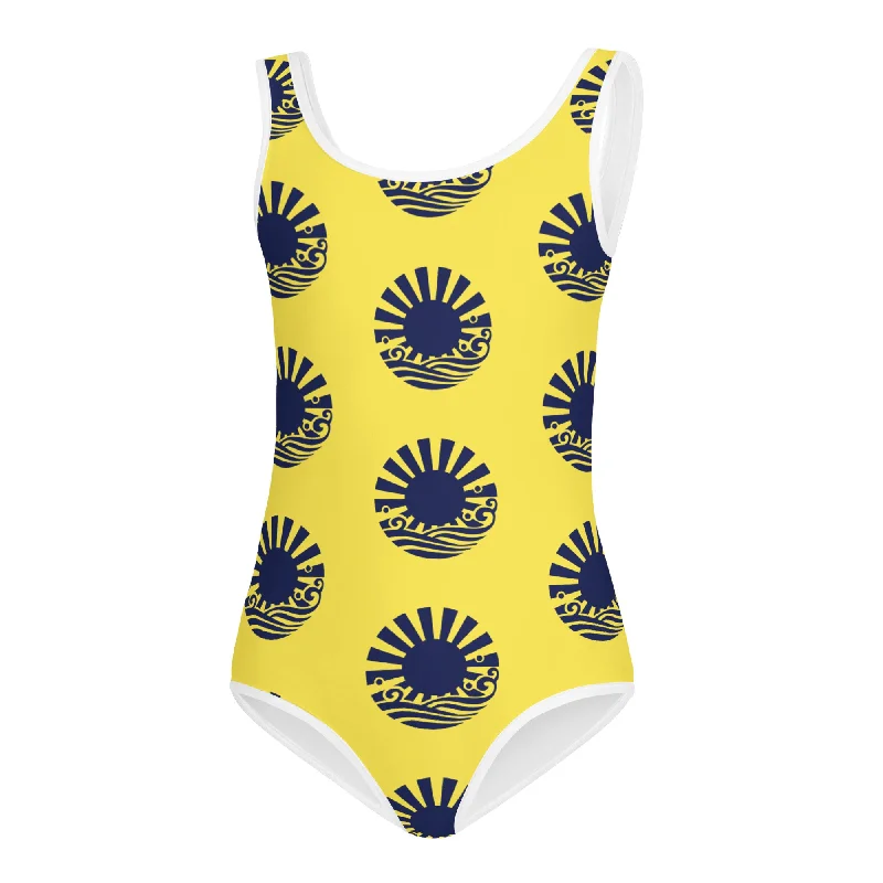 Dual-fuel camping stove-Tahattawan Patterned Kids Swimsuit