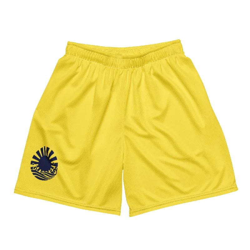 Rustproof camping tent pegs-Tahattawan Yellow Unisex Mesh Shorts