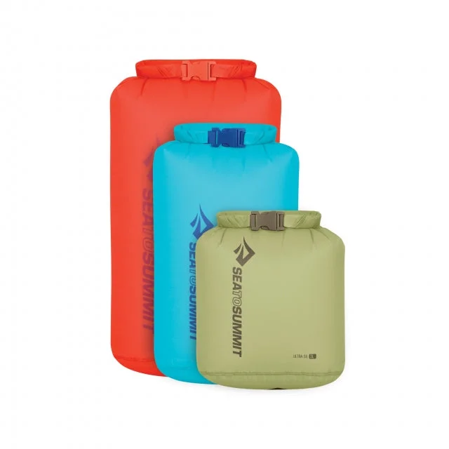 USB camping lantern light-Ultra-Sil Dry Bag Set Multi 3-sack [1] 3L Green, [1] 5L Blue, [1] 8L Orange