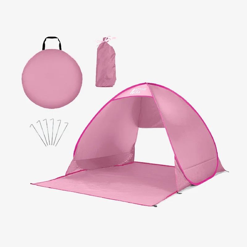 UV-proof camping ground tarp-2 Person Beach Tent with UV Protection - Pink