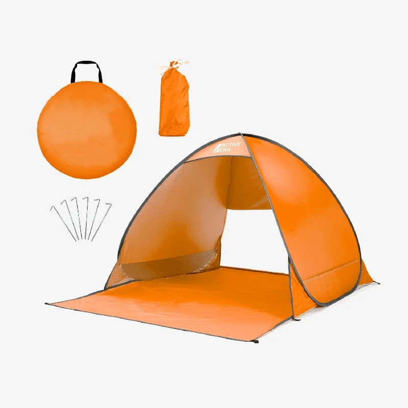 Handheld camping water jug-2 Person Beach Tent with UV Protection - Orange