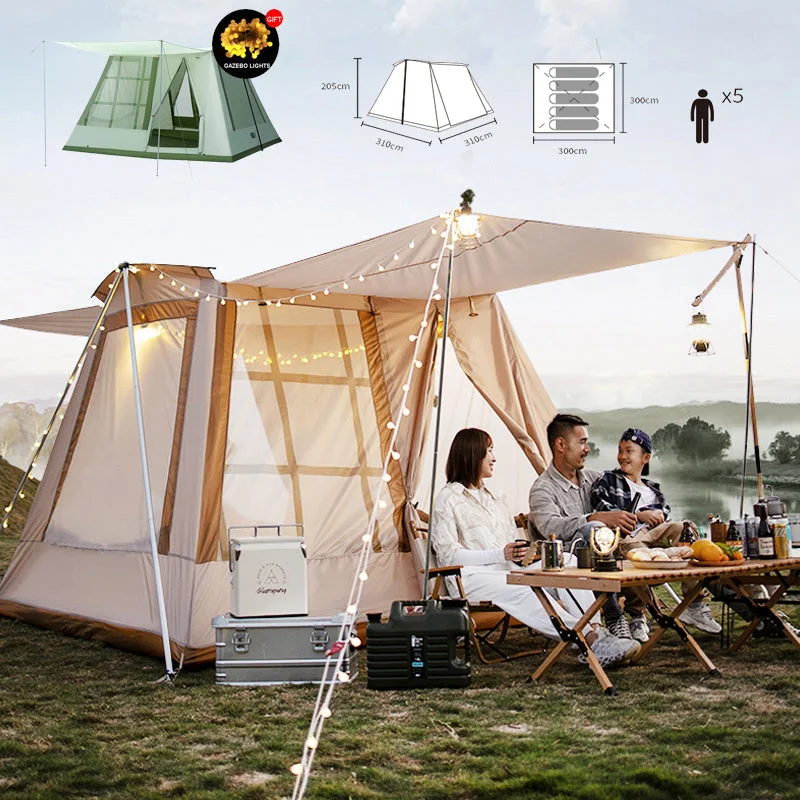 Reflective camping tarp pegs-6 people canvas cabin tent