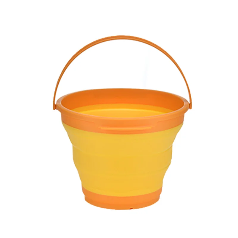 Durable camping tent anchors-7 Litre Foldable Collapsible Silicone Bucket for Home/Hiking/Camping/Fishing - Orange