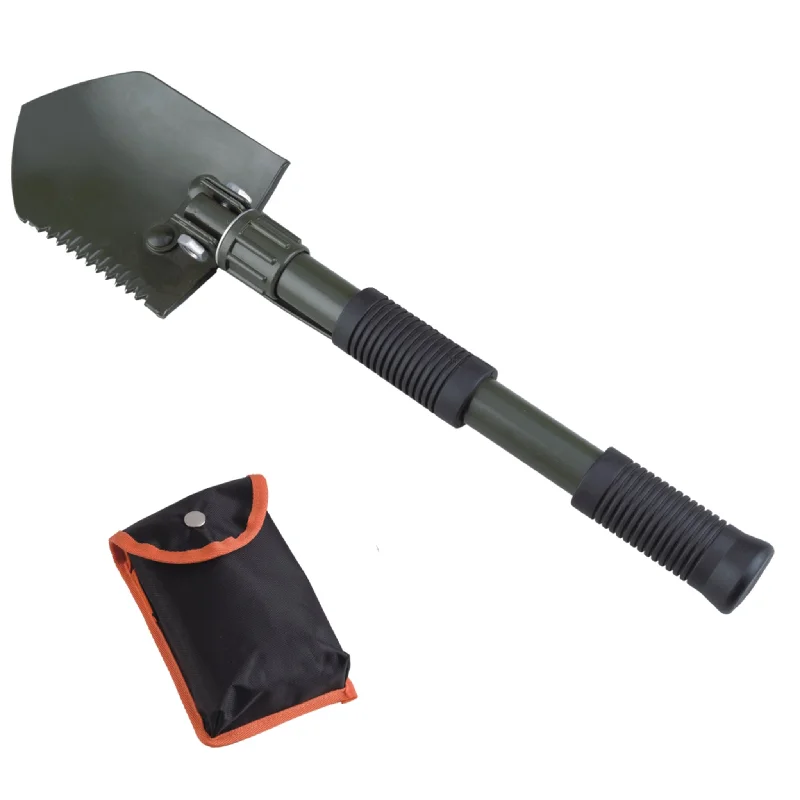 Reflective camping tarp pegs-Ace Camp Folding Shovel With Pick