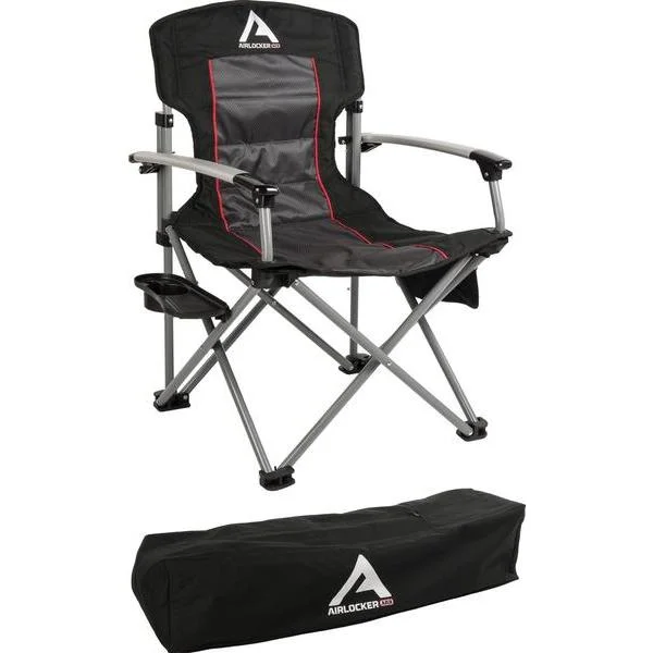 Double-wall camping rainfly-Air Locker Camp Chair With Side Table