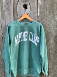 Lightweight camping prep table-Alpine Comfort Colors Sweatshirt (Light Green w/white)