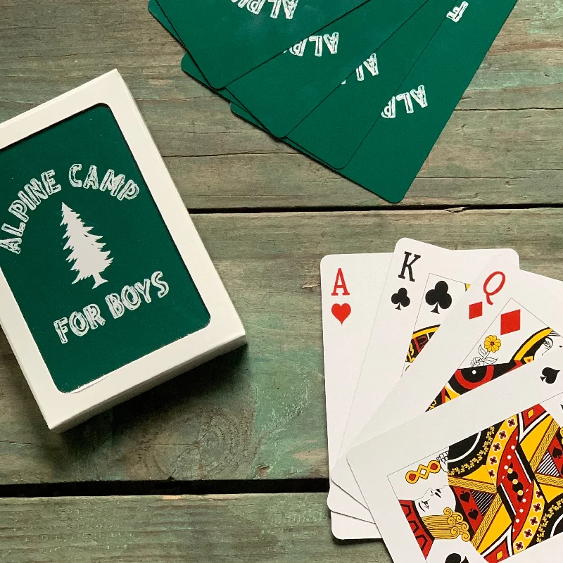 Portable camping work station-Alpine Playing Cards