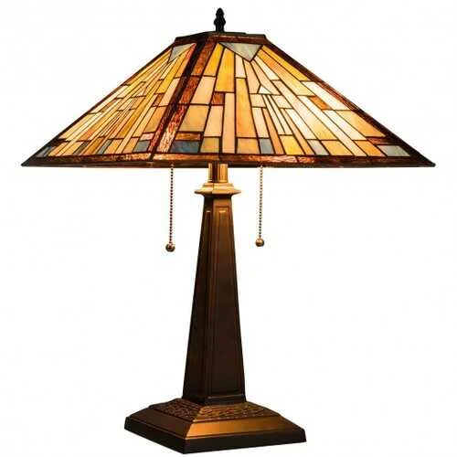 Breathable camping tarp fly-2-Light Table Lamp with Stained Glass Lampshade