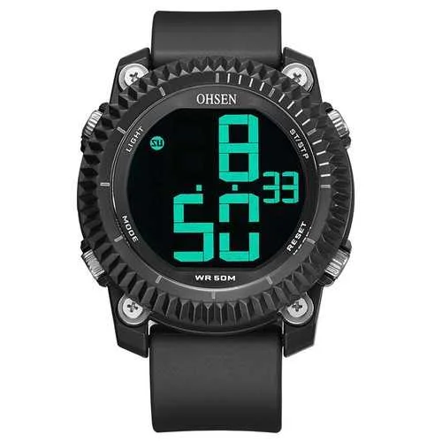 Lightweight camping picnic table-OHSEN 1710 Digital Watches Stopwatch Alarm Military Sport Swimming Men LED Watch