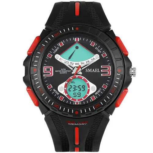 Ripstop camping rainfly-SMAEL 1315 Fahsionable LED Digital Watch Analog and Digital Dual Display Male Wristwatch