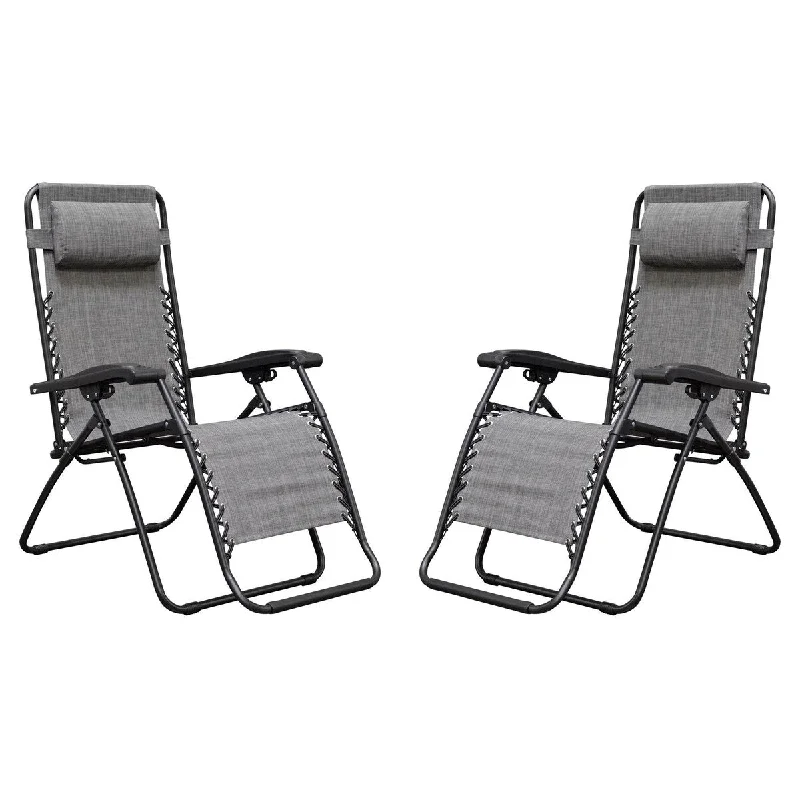 Compact camping grill stove-Caravan Canopy Infinity Zero Gravity Steel Frame Patio Deck Chair, Grey (Pair) - 22