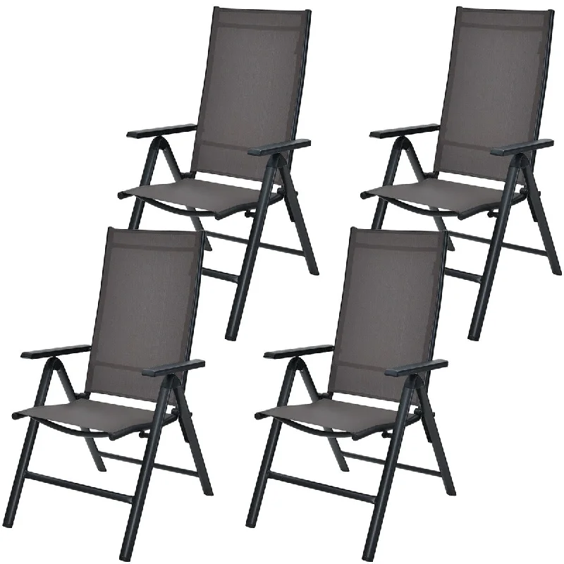 Synthetic camping sleeping sack-Costway 4PCS Patio Folding Dining Chairs Aluminium Adjustable Back - See details