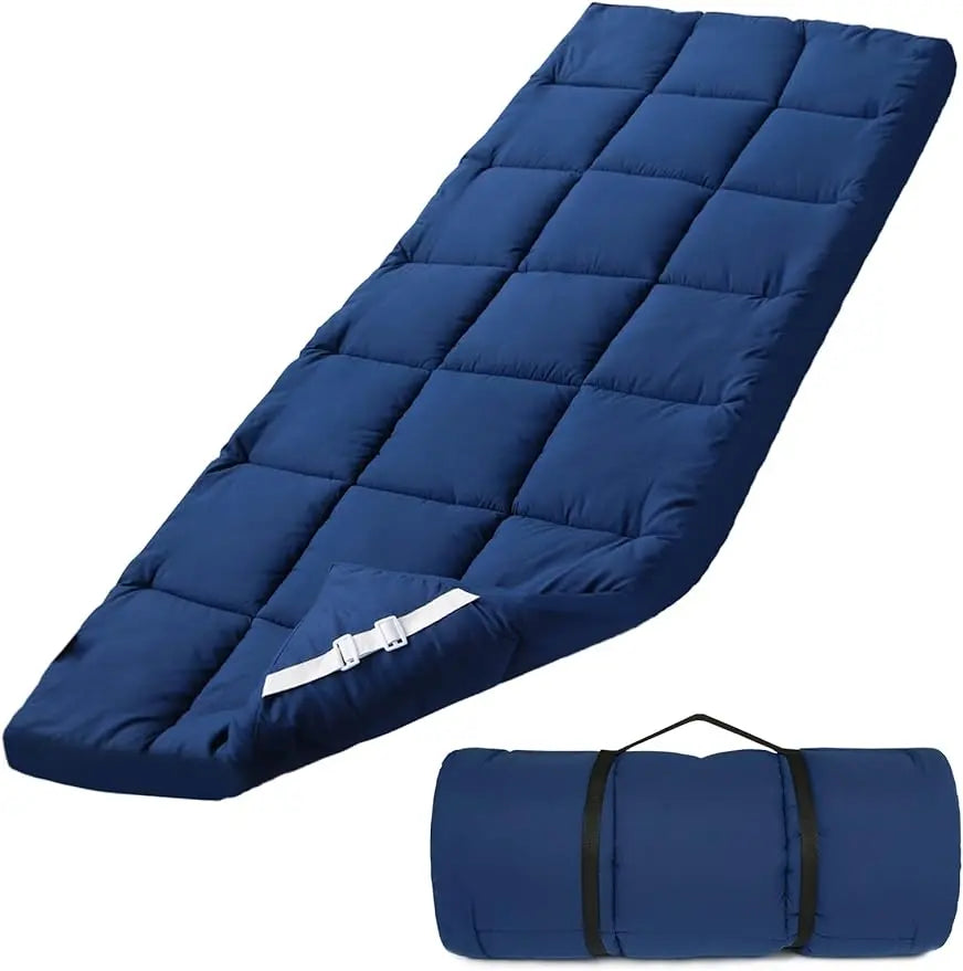 Self-inflating camping pillow pad-Quilted Cot Pads for Camping, Soft Comfortable Sleeping Cot Mattress Pad Only