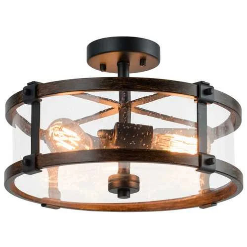 Weatherproof camping backpack-3-Light Living Room Retro Flush Mount Ceiling Light