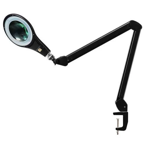 Quick-dry camping towel-LED Magnifying Glass Desk Lamp with Swivel Arm-Black