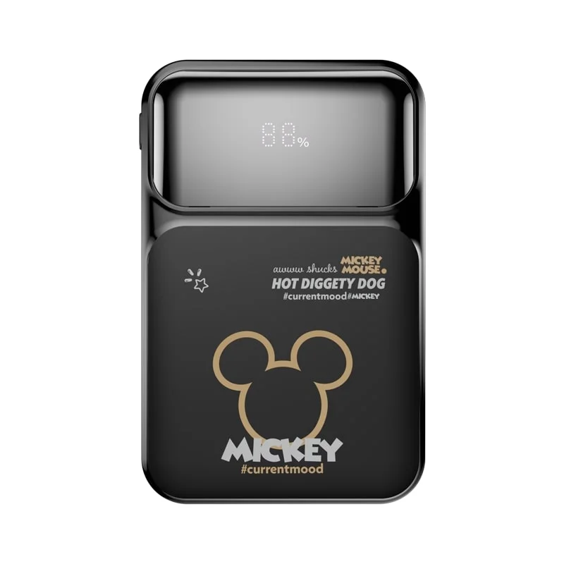 LED camping light solar-Disney QS-D02 Fast charging power bank Mickey Black-10000mAh