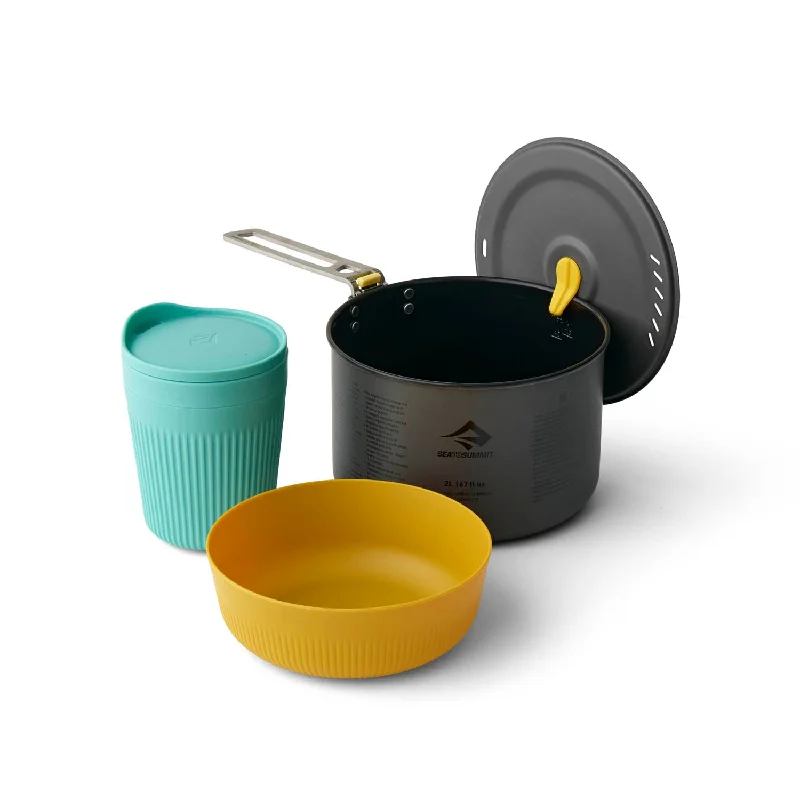 Lightweight camping camp table-Frontier Ultralight 2L Pot Cook Set - (3 Piece)