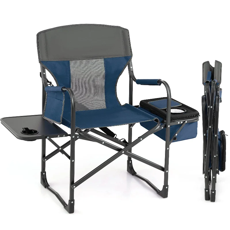 Double-wall camping tent-Giantex Directors Chair, Folding Chair with Side Table