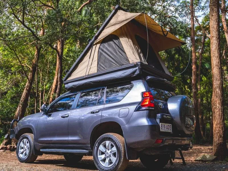 Waterproof camping pillow-Hard Shell Rooftop Tent with Roofbars by BOAB