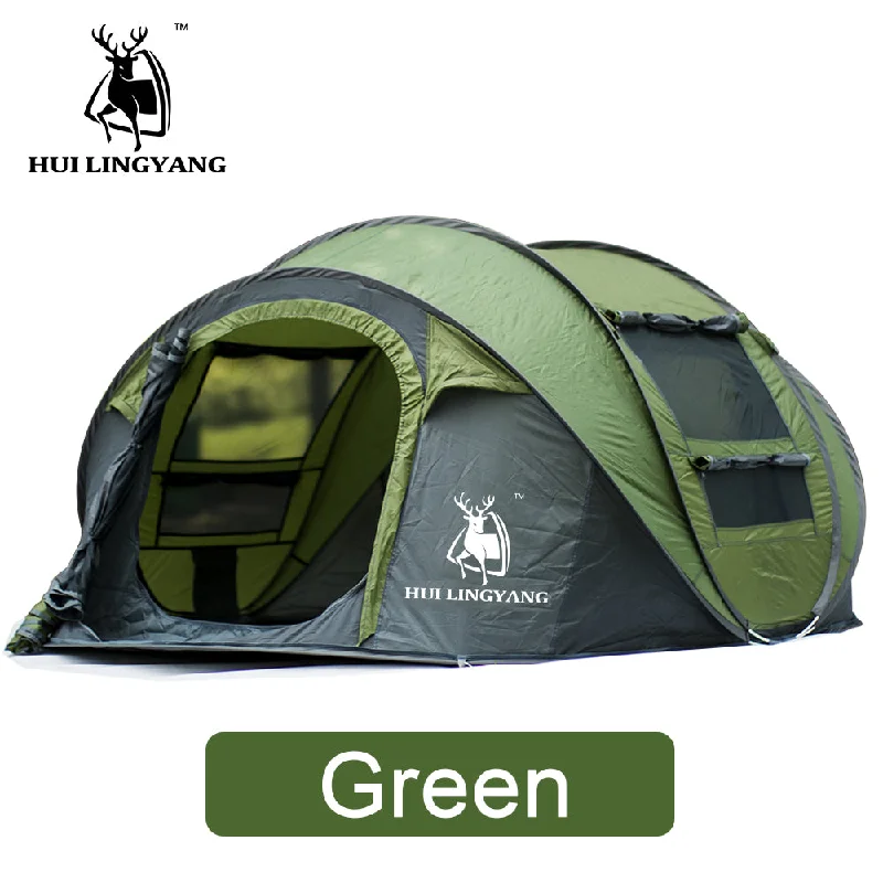 Rolling camping cooler backpack-HUILINGYANG Tent Quick Open Automatic Camping Tent 3-4 Persons Outdoor Large Spaces Windproof Camping Picnic Family Tent