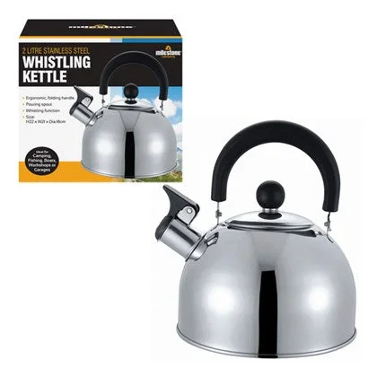 Non-stick camping skillet-Milestone 2L Stainless Steel Whistling Kettle