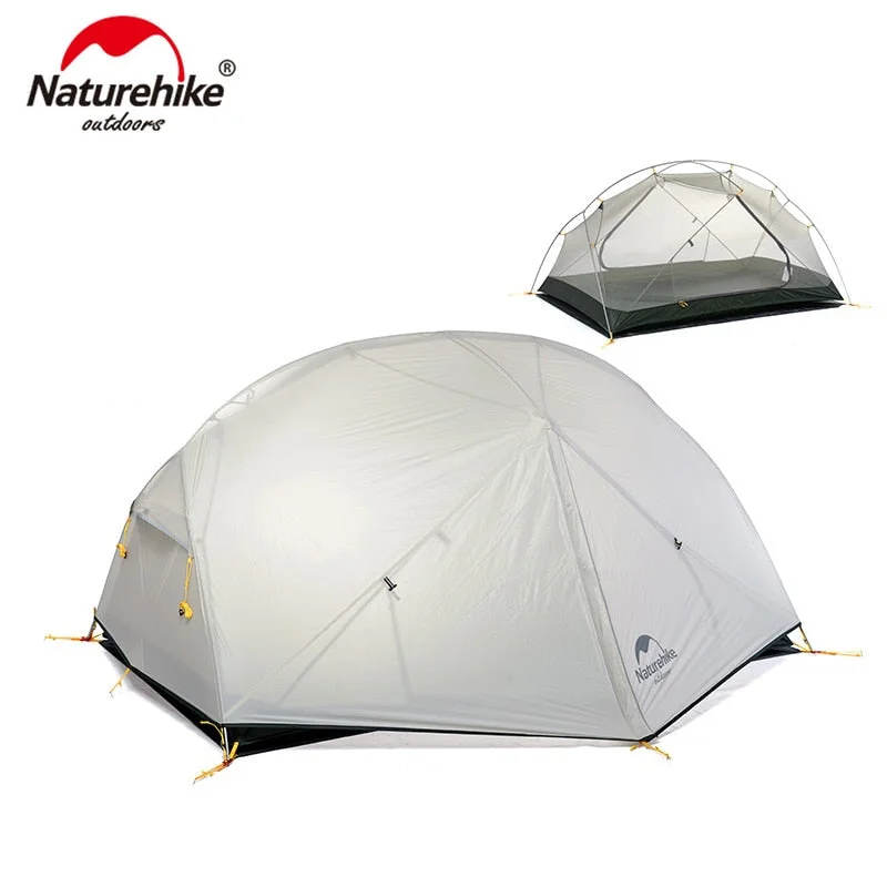 Collapsible camping hike pole-Naturehike 3 Season Mongar 20D Nylon Double Layer Waterproof Tent for 2 Persons