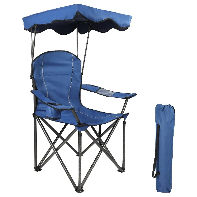 Down camping sleeping bag-Oversized Folding Camping Chairs with Canopy Shade