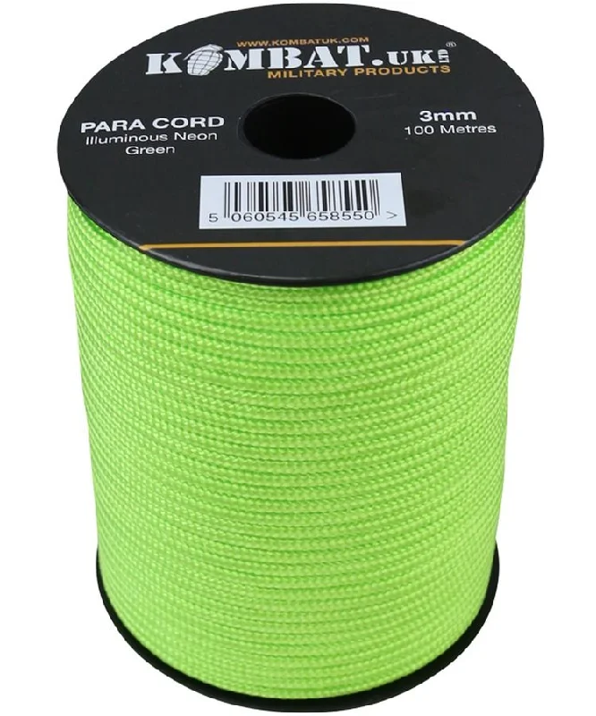 Quick-dry camping camp towel-ParaCord on reel - 100m Neon Yellow/Green