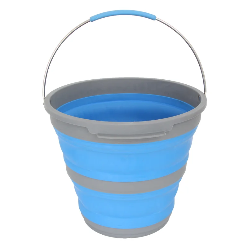 USB-powered camping headlamp-Popup Bucket 10l Blue