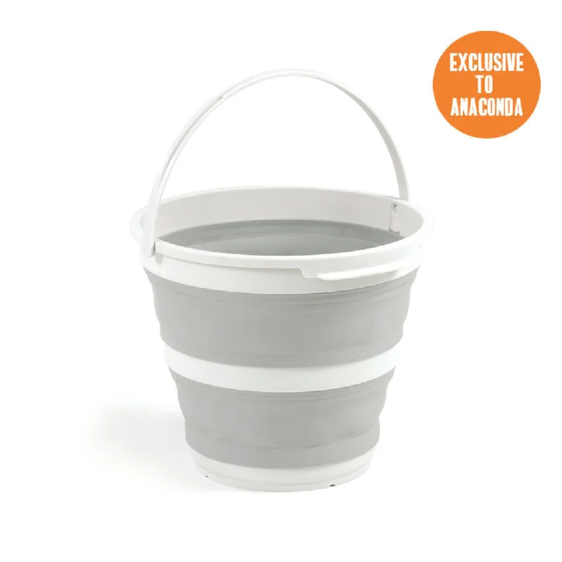 Waterproof camping tent stakes-PopUp Essentials Bucket 10L Grey