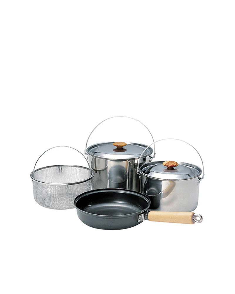 Stainless camping cooking pot-SNOW PEAK Field Cooker Pro. 3 Set