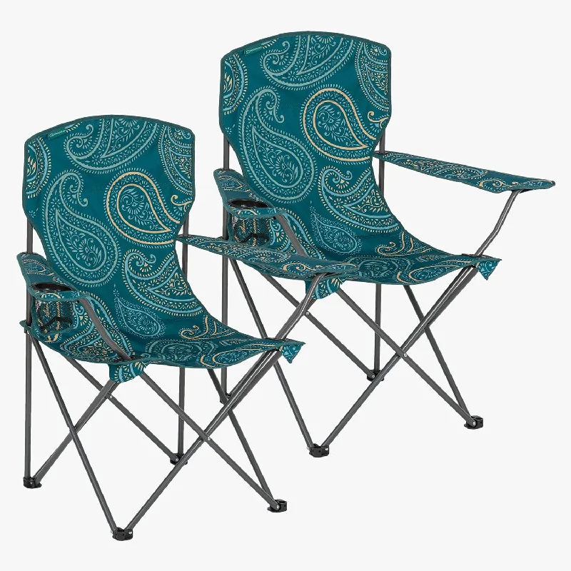 Dual-burner camping grill-Stirling Camping Chair, 2 Pack, Paisley Teal