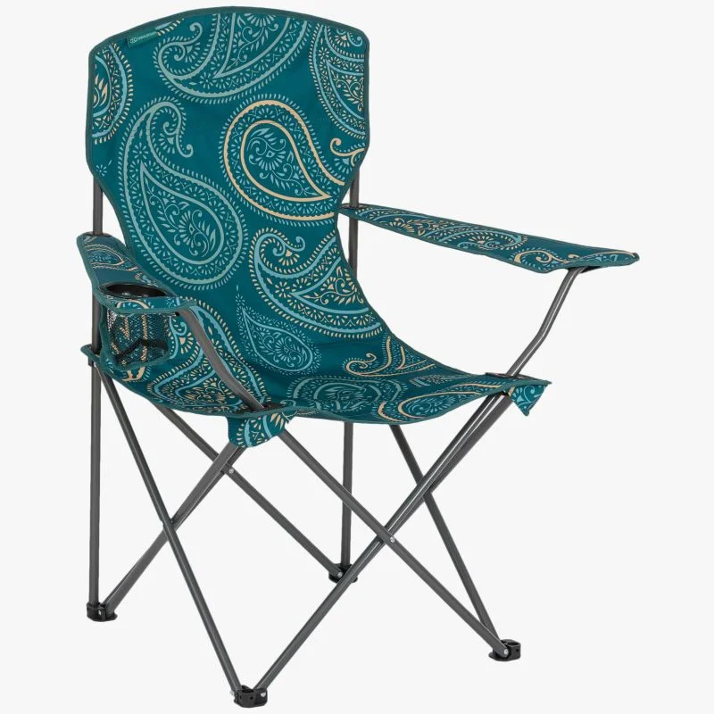 Quick-dry camping hand towel-Stirling Camping Chair, Paisley Print Teal