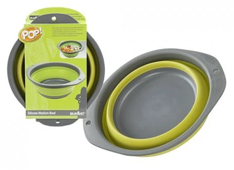 Portable camping water purifier-Summit Pop Space Saver Bowl 24cm  Lime/Grey