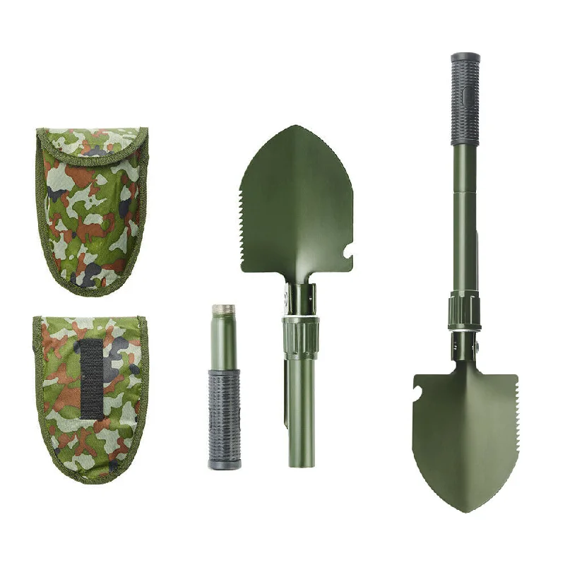 Ripstop camping tent tarp-Survival Spade Camping Compass Mini Folding Shovel comes with carrying pouch