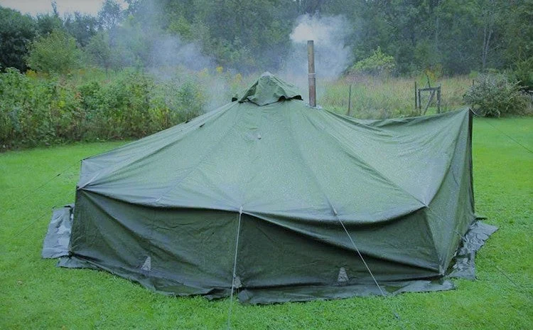 Bug-net camping hammock-Swedish Army Forest Patrol Lavvu Tent - 8 Person - Unissued