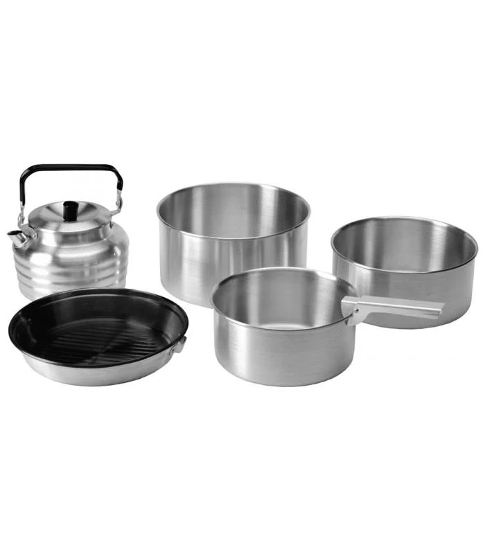 Folding camping stove grill-Vango 5 Piece Aluminum Cook Set