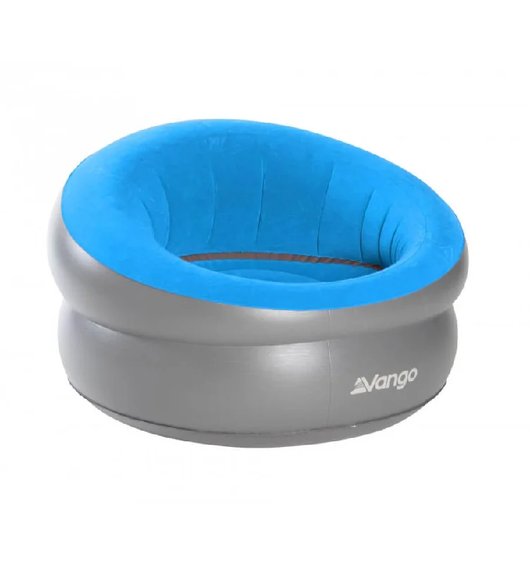 LED camping light battery-Vango Inflatable Donut Flocked Chair - Blue