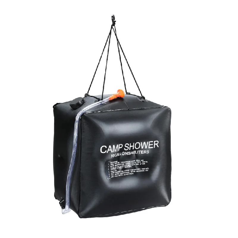 Rechargeable camping task light-Weisshorn Camping Shower Bag 40L Black