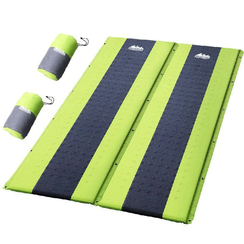 Portable camping utility desk-Weisshorn Self Inflating Mattress Camping Sleeping Mat Air Bed Pad Double Green