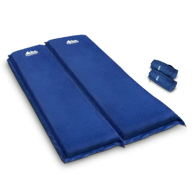 Rechargeable camping task beam-Weisshorn Self Inflating Mattress Camping Sleeping Mat Air Bed Pad Double Navy 10CM Thick