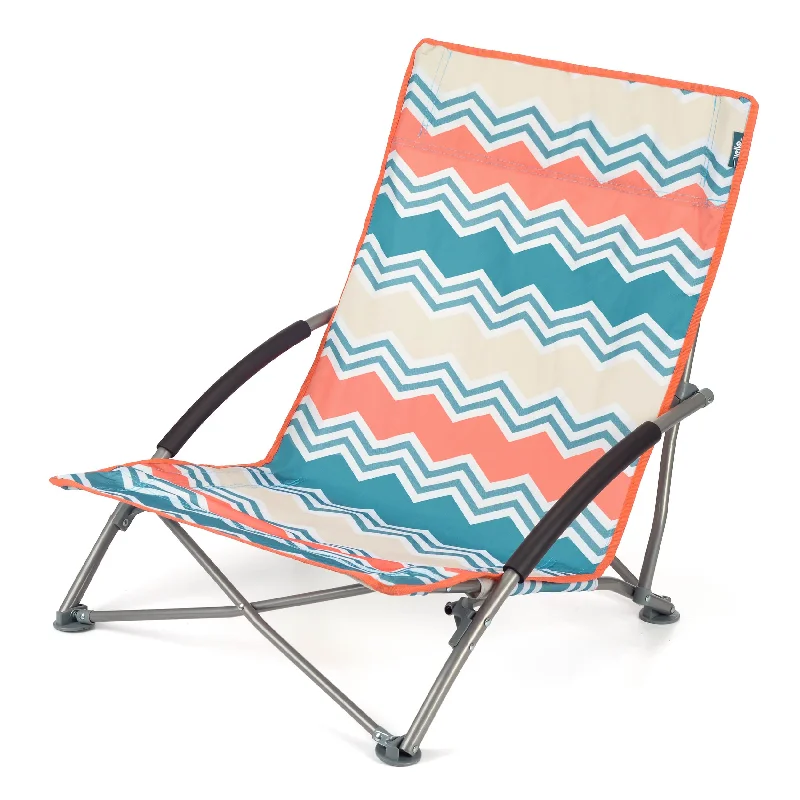 Foldable camping dining desk-Yello Zig Zag Low Beach Chair