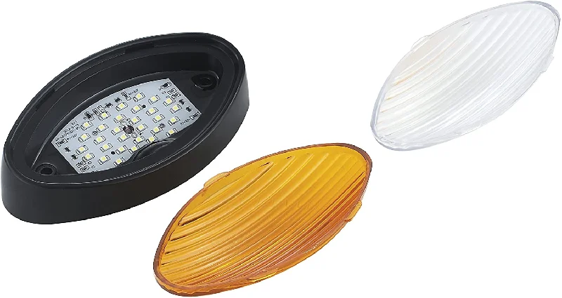 Non-stick camping skillet-170 Lumens (Clear Lens) & 110 Lumens (Amber Lens) Black LED Oval Porch Light